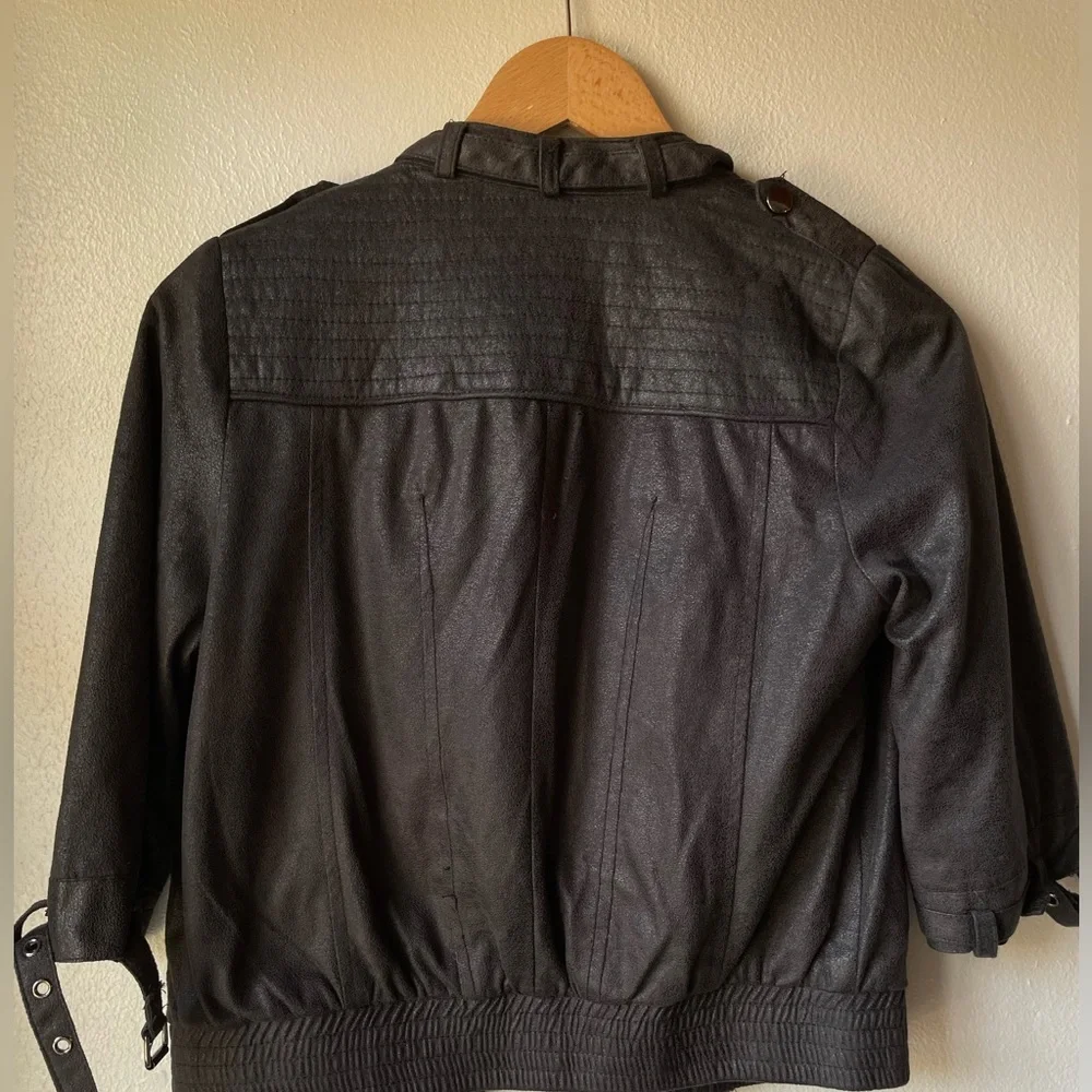 Zara woman’s charcoal faux leather jacket size S GUC - Picture 5 of 5
